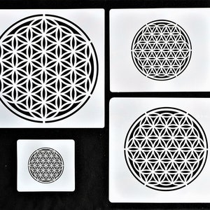 Flower of Life stencil, single or set of 6, 5 cm-27 cm