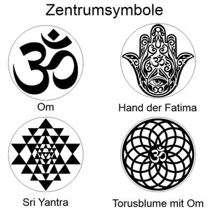 Flor de la Vida Árbol de la Vida Yin Yang Sri Yantra Om Mano de Fátima Toro Flor Sello de Dirección Sello de Energía imagen 4