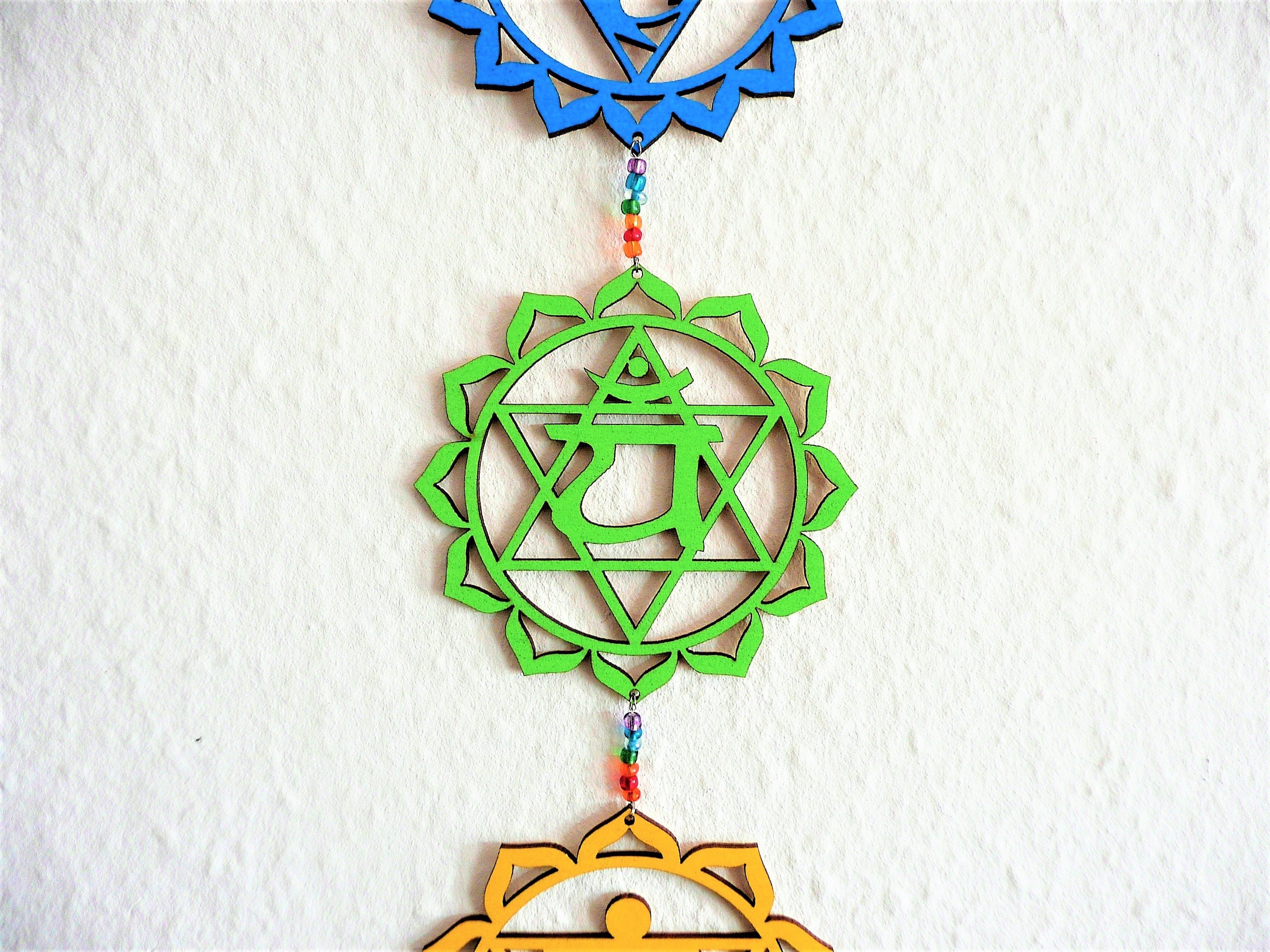 Chakra 7 Chakras Wall Hanging 3D Mural Wood Yoga Etsy UK