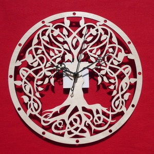 Tree of Life Wall Clock Wood 29 cm