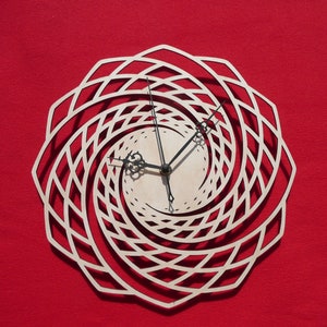 Golden Spiral Wall Clock Wood 29 cm