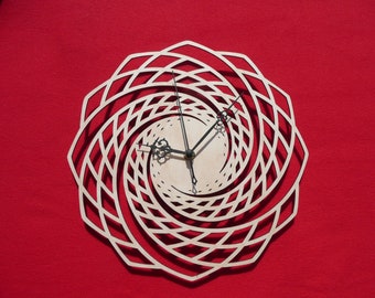 Golden Spiral Wall Horloge Bois 29 cm