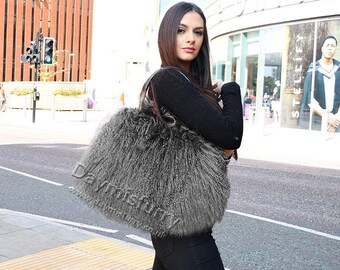 mongolian fur bag