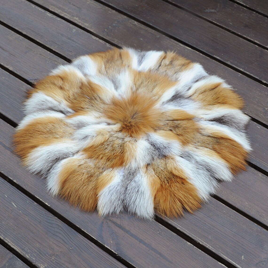 Patchwork Red Fox Fur Cushion Etsy UK