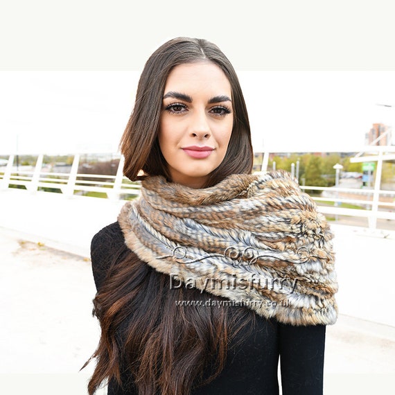 real fur scarves and wraps