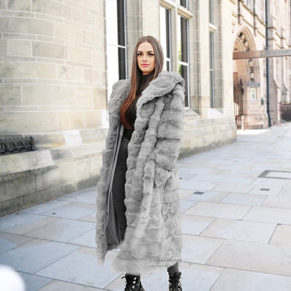 Monogram Shearling Coat - Luxury Grey