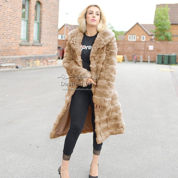 Rabbit fur long coat Clearance