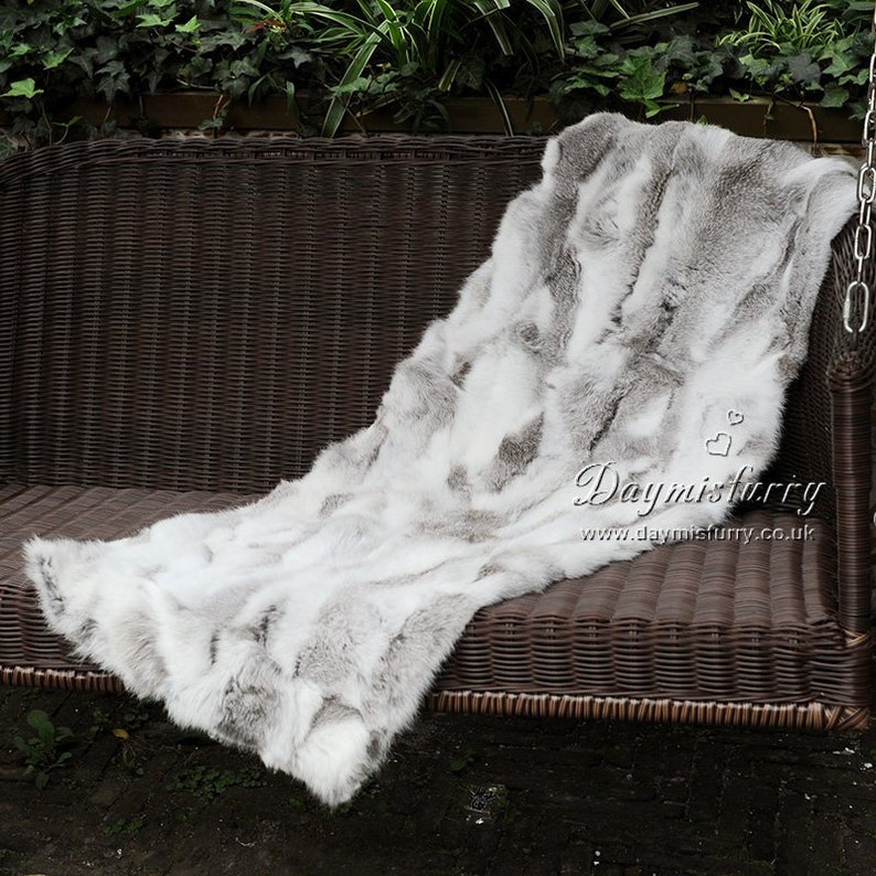 Patchwork Rabbit Fur Rug Etsy UK