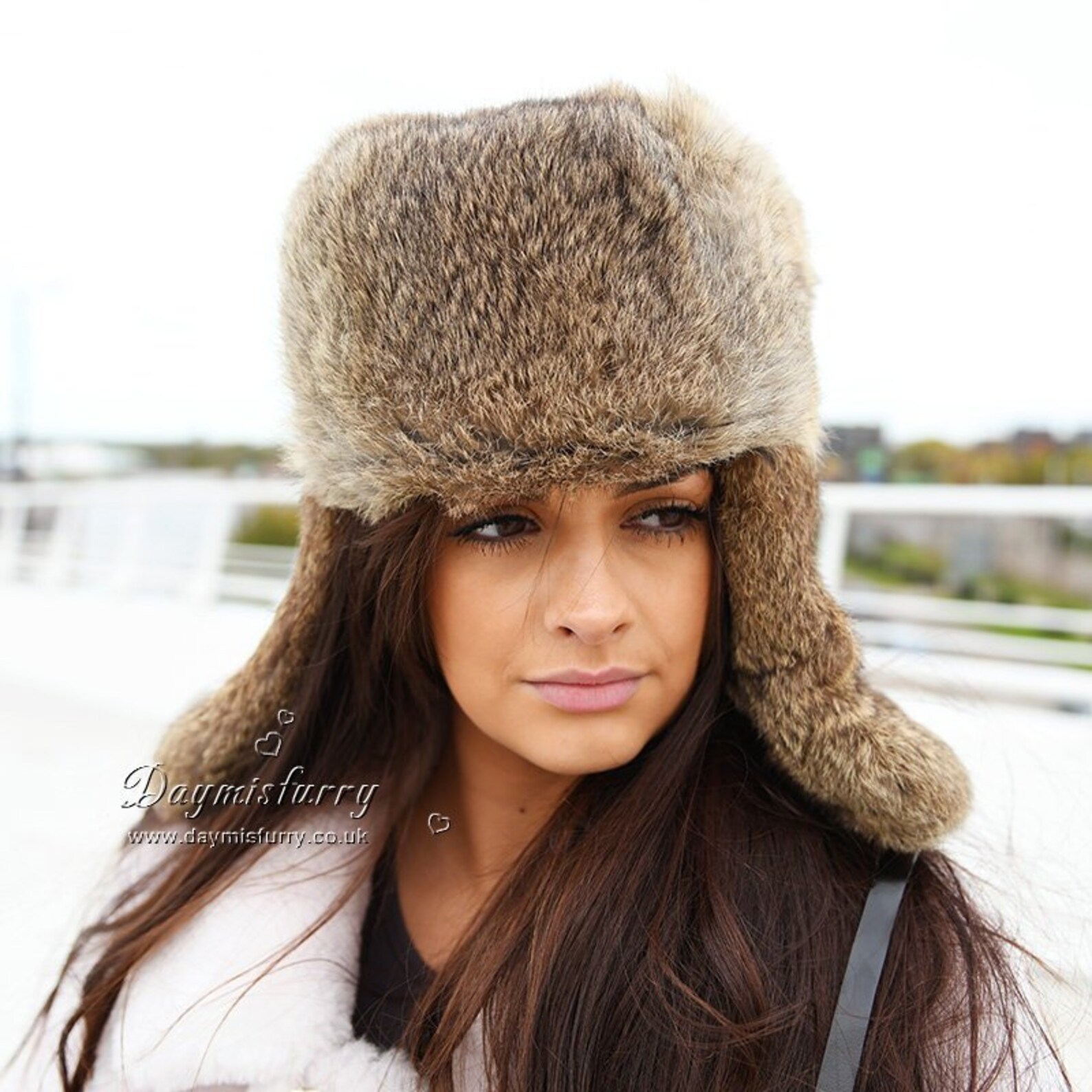 Brown Rabbit Fur Russian Ushanka Hat - Etsy UK
