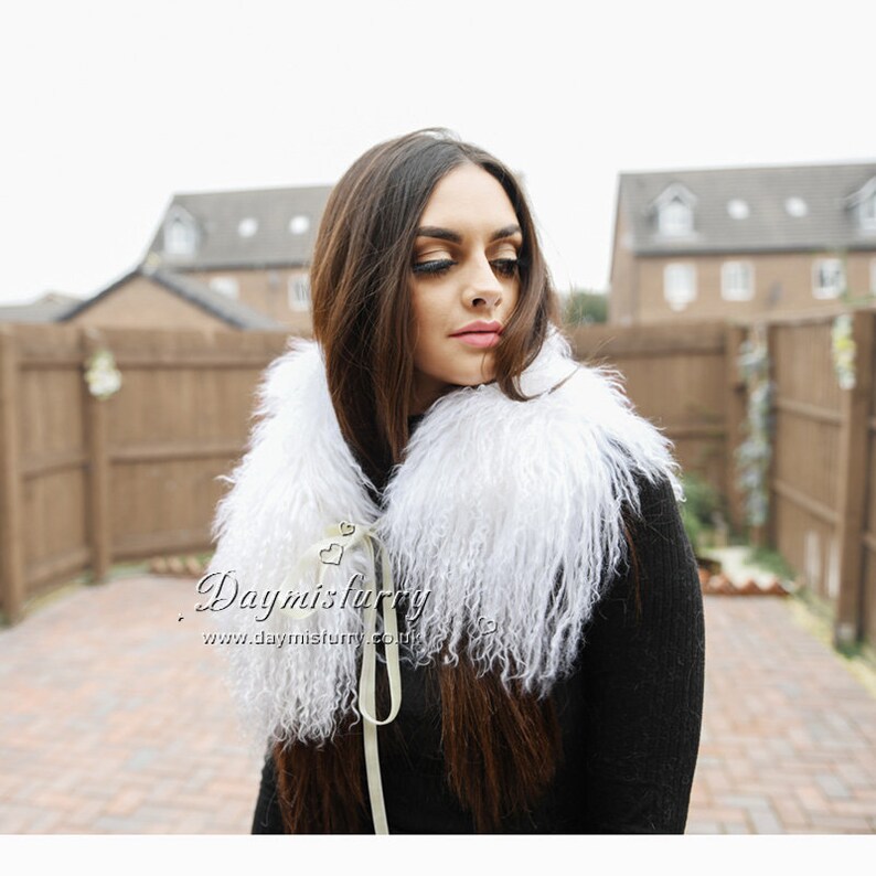 Detachable Tibetan Lamb Fur Collar Real Fur Collar Real Fur Scarf