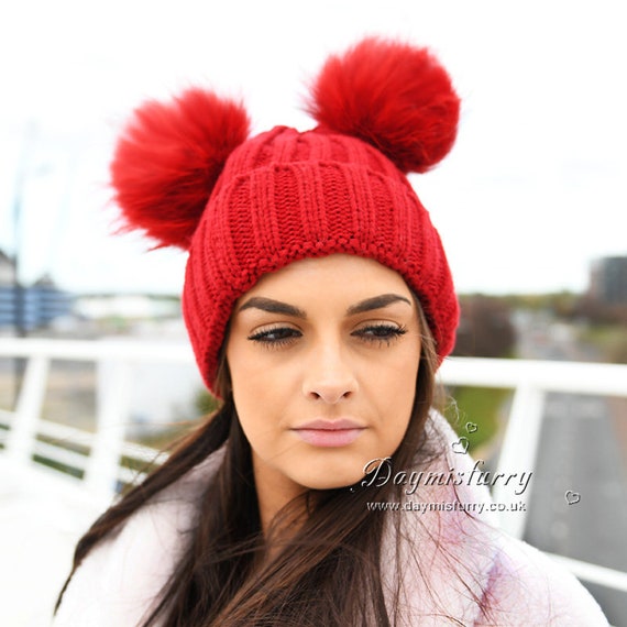 men's knit hat with brim pattern