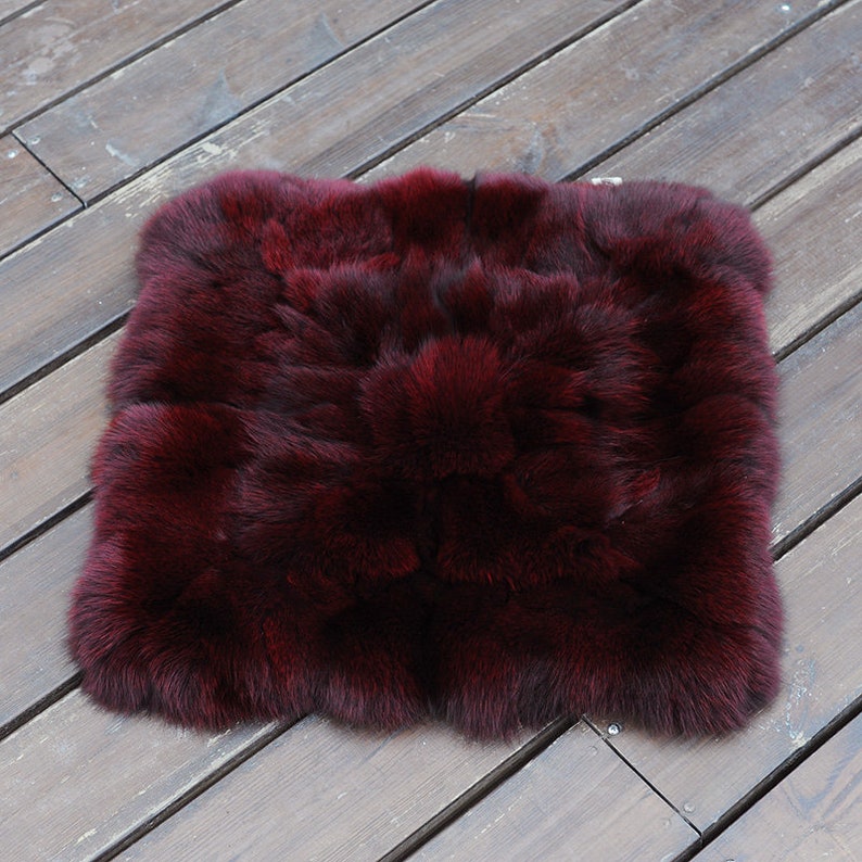 PatchWork Fox Fur Cushion 19.5x19.5