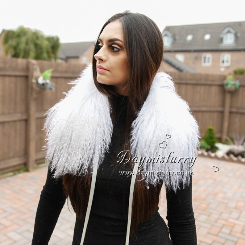Detachable Tibetan Lamb Fur Collar Real Fur Collar Real Fur Scarf
