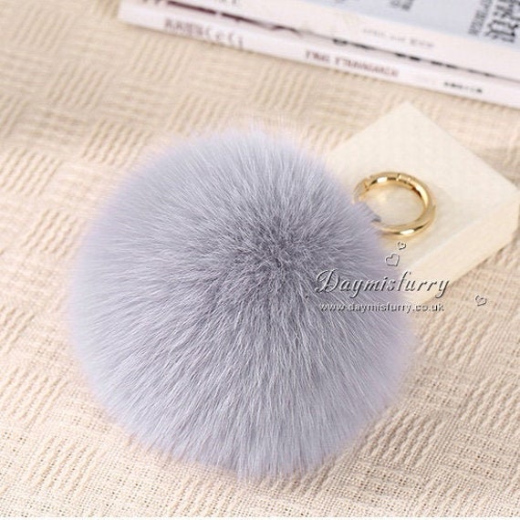 Real fur bag charm, fur keychain, fur pom pom, fur ball by