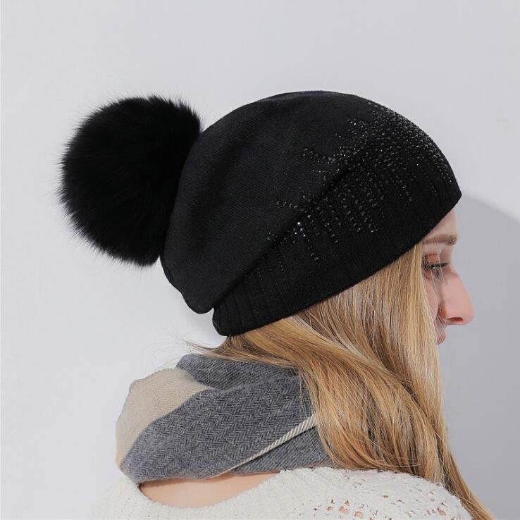cashmere beanie pom
