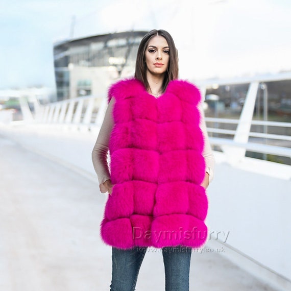 real fur vest women's