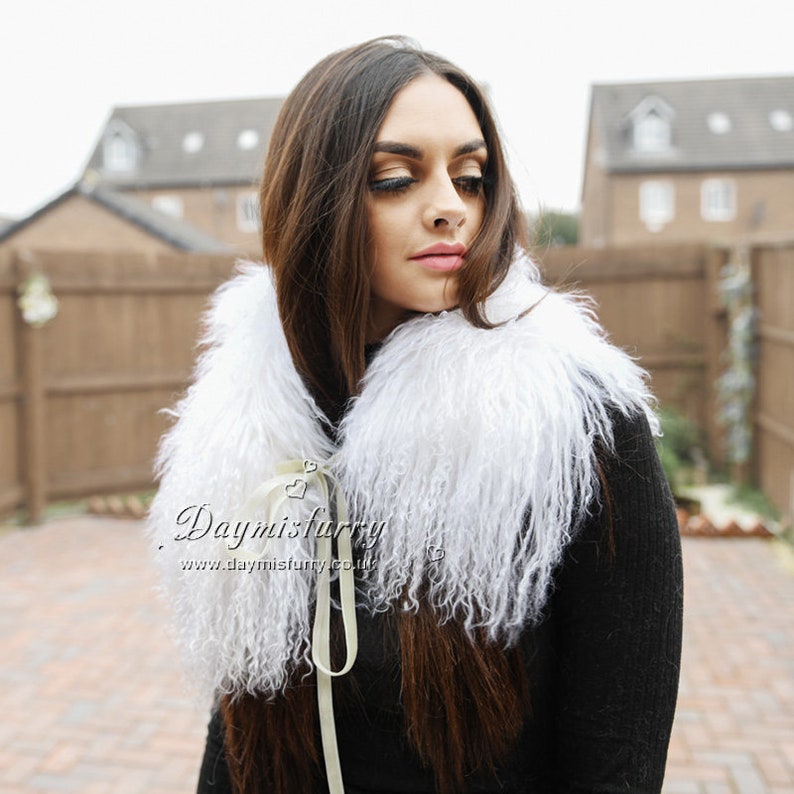Detachable Tibetan Lamb Fur Collar Real Fur Collar Real Fur Scarf