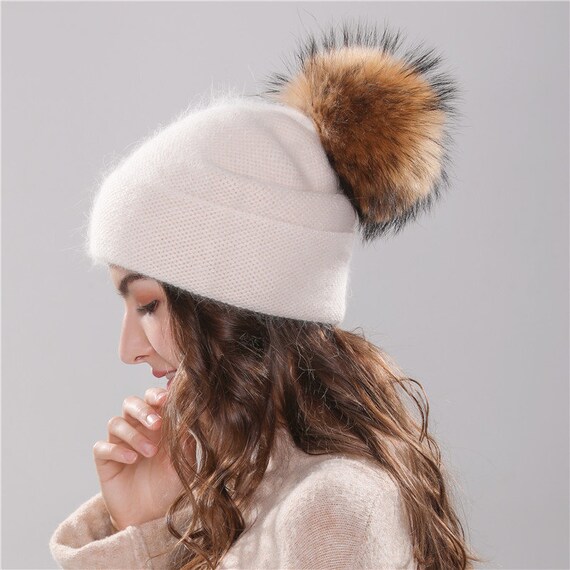wool hat with fur bobble
