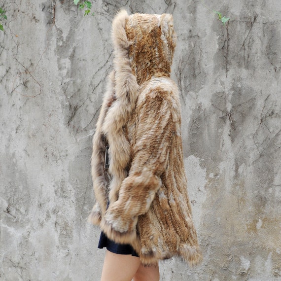 Men Full Pelt Natural Raccoon Fur Jackets Hoodie Winter Warm Coat Fur  Outerwear