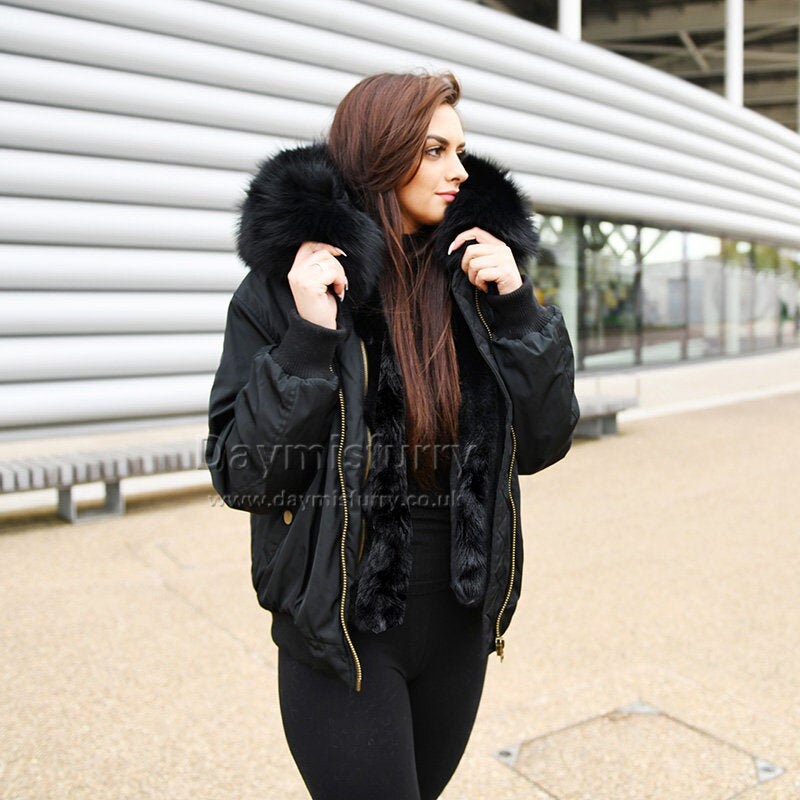 fur lined bomber jacket
