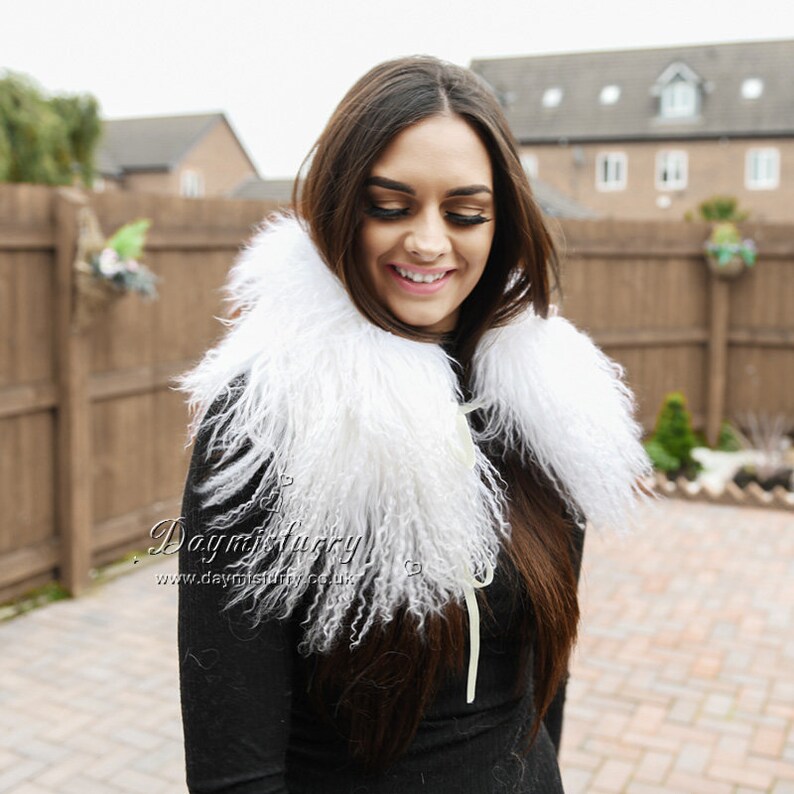 Detachable Tibetan Lamb Fur Collar Real Fur Collar Real Fur Scarf