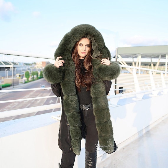 parka femme interieur fourrure lapin