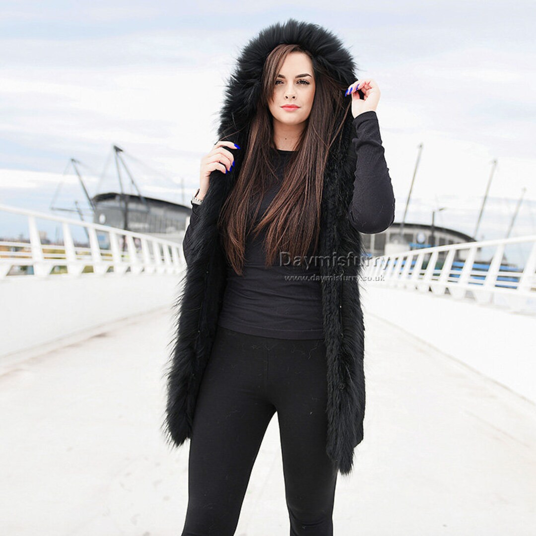 Knit Fur Trim Vest main image 1