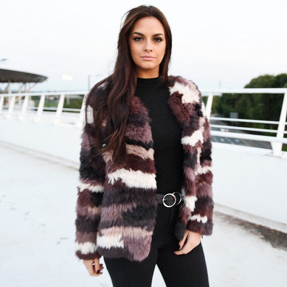 knitted rabbit fur vest