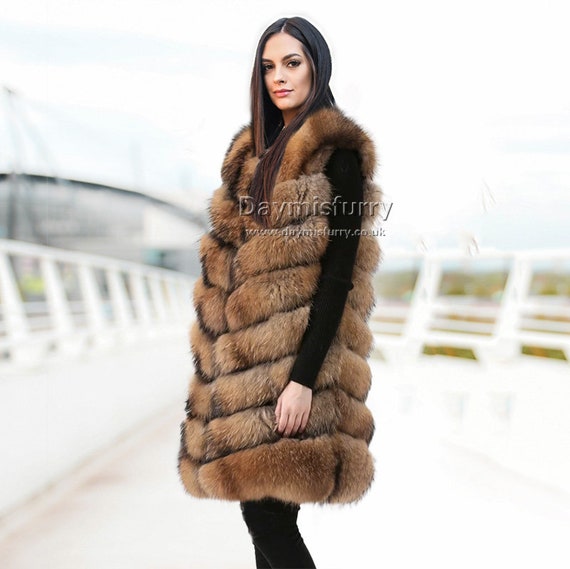 real fur vest women's
