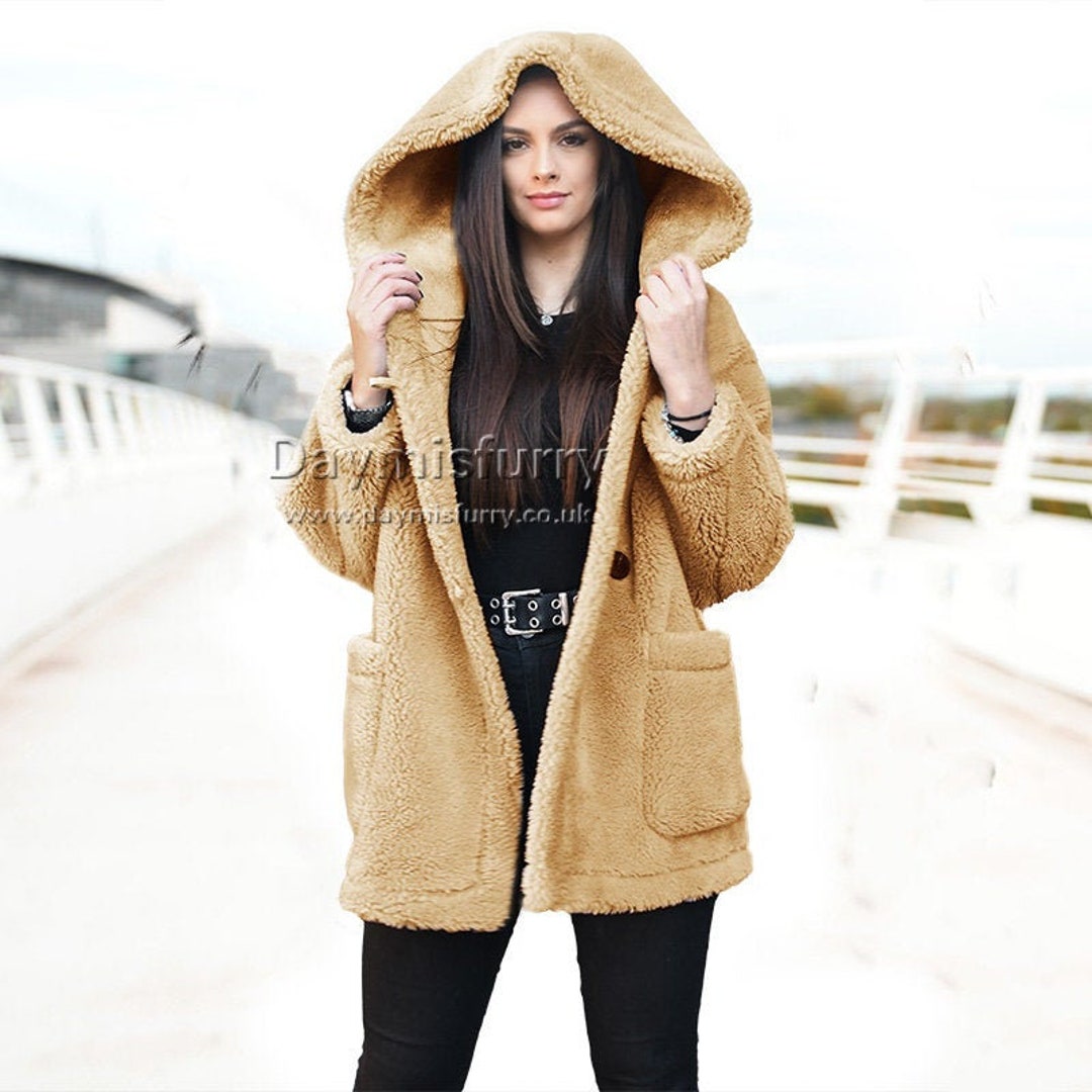 flower monogram shearling hoodie