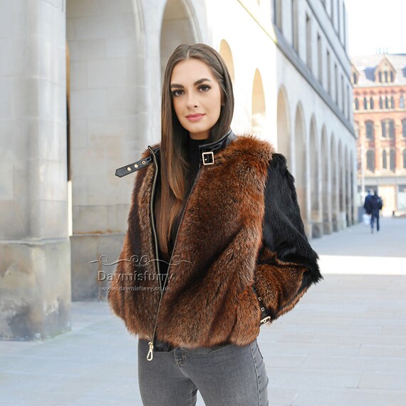 Multi Fur Sheepskin Jacket Winter Coat 