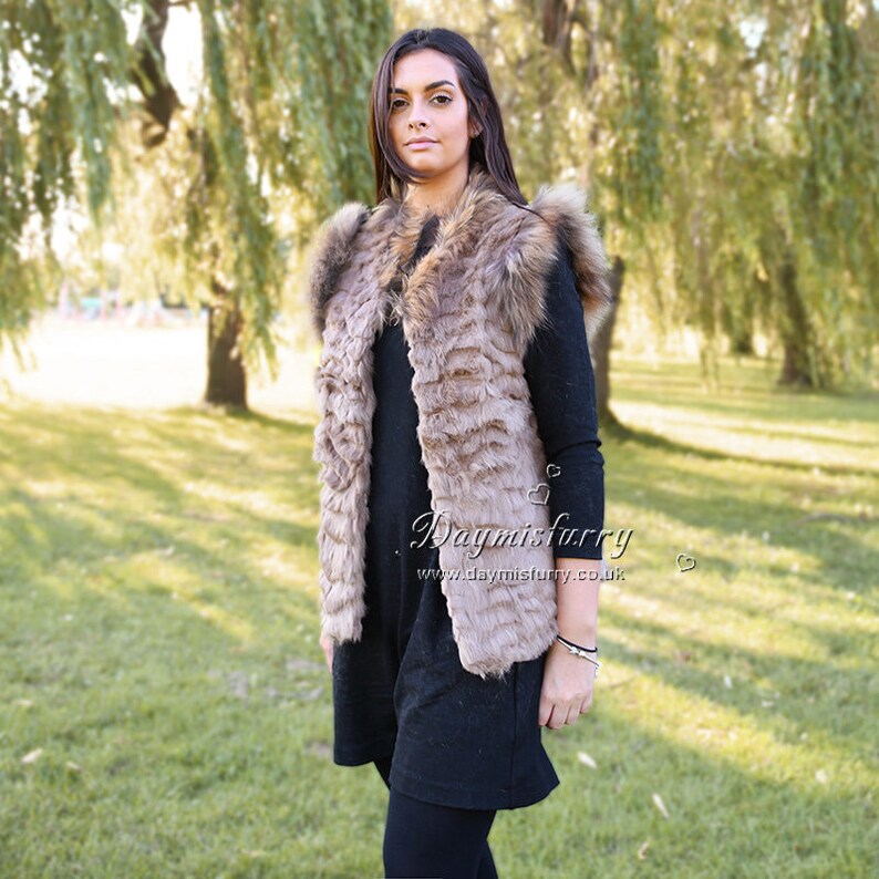 rabbit fur vests