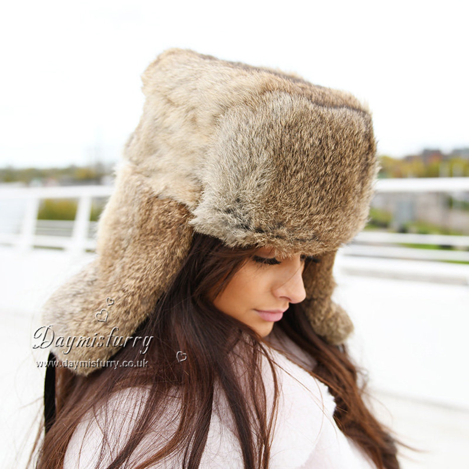 Brown Rabbit Fur Russian Ushanka Hat - Etsy UK