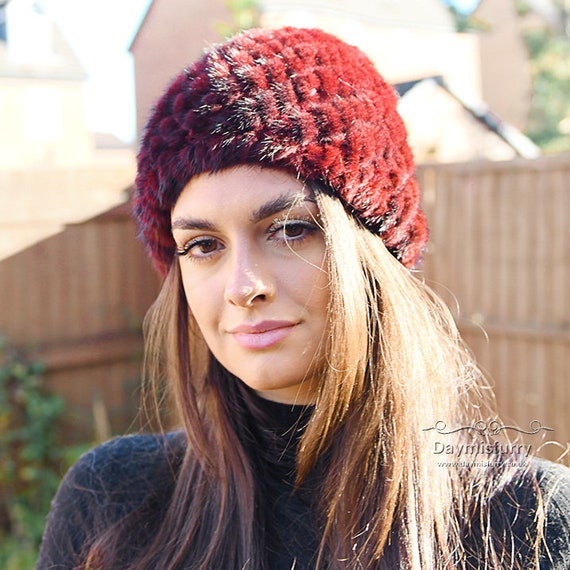 wine colored beanie