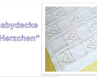 eBook Strickanleitung Babydecke Herzchen