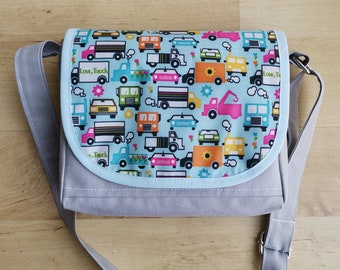 Genähte Kindergartentasche Kindertasche Messenger "Autos"