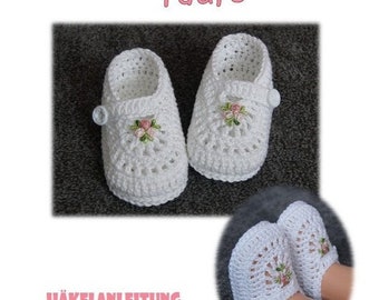 eBook crochet pattern baby shoes ballerina baptism