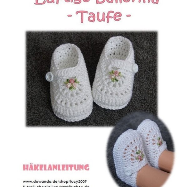 eBook patrón crochet zapatitos bebe bautizo bailarina