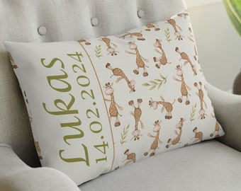 Pillow with name - name pillow - cuddly pillow - giraffes - children's pillow