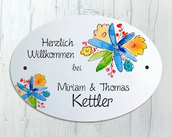 Personalized family door sign