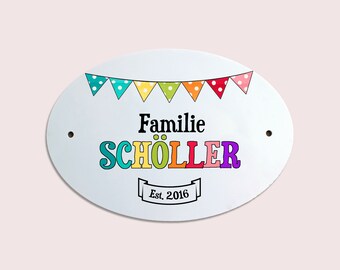 Türschild Familie personalisiert