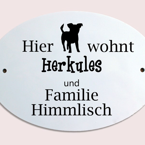 Türschild Hund / Geschenk für Hundebesitzer personalisiert