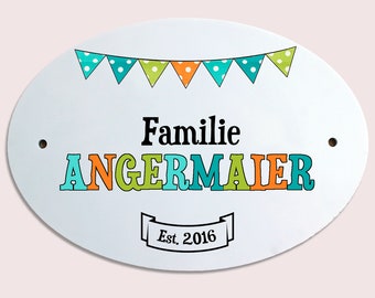 Türschild Familie personalisiert