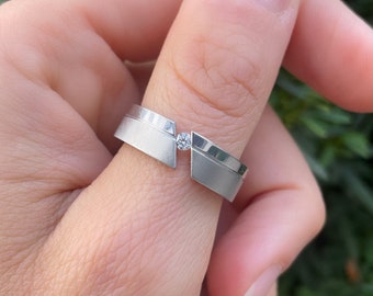Exclusive engagement ring designer women's ring stainless steel partner ring