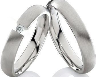 Verlobungsringe minimalistisch Eheringe Partnerringe aus Edelstahl