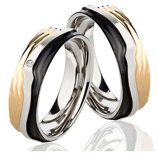 Exceptional modern wedding rings with diamond