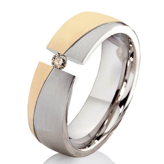 Diamond Diamond ring engagement ring application ring partner ring in bicolor with 0 08ct