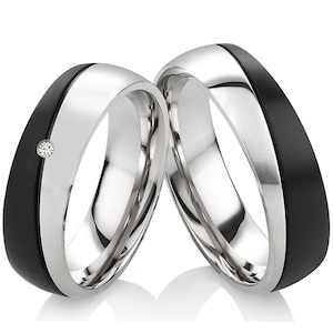 Partner rings stainless steel wedding rings with personalized engraving anniversary gift girlfriend