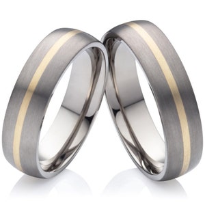 Titanium rings wedding rings titanium gold with custom engraving