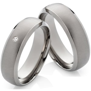 Titanium rings, wedding rings, engagement rings with diamond wedding rings including desired engraving image 5